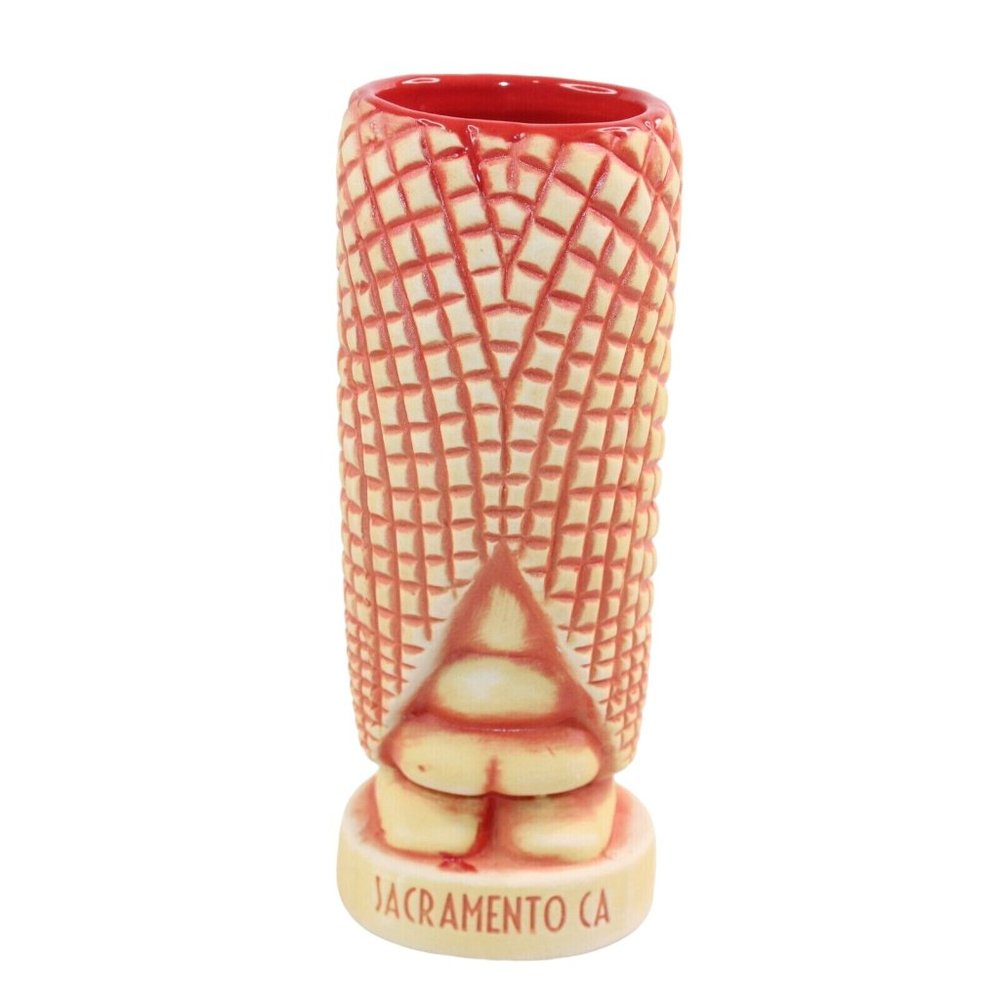 The Jungle Bird Sacramento CA Tiki Mug Coral Orange Second Edition Matte Finish - Picture 3 of 10